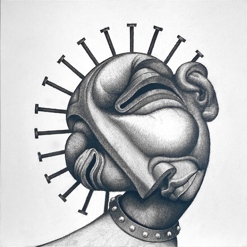 "Sacrificial Lamb" is a profound charcoal rendering that captures the immense suffering inflicted by external indoctrination. Through the simplicity and intensity of the image, viewers are confronted with the raw and visceral experience of pain caused by manipulative influences. The human figure, skillfully rendered in charcoal, with nails piercing the head, symbolizes the excruciating anguish imposed by forcefully external ideologies. The use of charcoal as the medium adds depth and texture, intensifying the emotional impact. This artwork aims to provoke a range of emotions, inviting empathy and contemplation of the torment endured under outside influences. It serves as a somber reminder of the lasting effects of indoctrination on individuals' psyches. The simplicity directs attention to the core message, urging viewers to reflect on the broader implications of indoctrination in society. Nails pinned to the head highlight the invasive and painful nature of external ideologies, emphasizing the profound suffering endured. The artist encourages viewers to question and challenge imposed narratives, fostering critical thinking, individual agency, and the preservation of personal autonomy. "Sacrificial Lamb" stands as a poignant portrayal of the suffering caused by external indoctrination, reminding us to remain vigilant, question dominant narratives, and nurture resilience in the face of manipulation and control.


#Contemporary #art #reflects #current #times, #embracing #diversity #and #technology. It #pushes #boundaries, #blurrs #genres, #and #challenges #conventions. #Artists #explore #identity, #politics, #and #social #issues, #using #various #mediums #to #engage #audiences. #Interactivity #and #innovation #are #hallmarks, #fostering #critical #thinking #and #dialogue. #Contemporary #art #inspires #and #provokes, #shaping #our #ever-evolving #culture